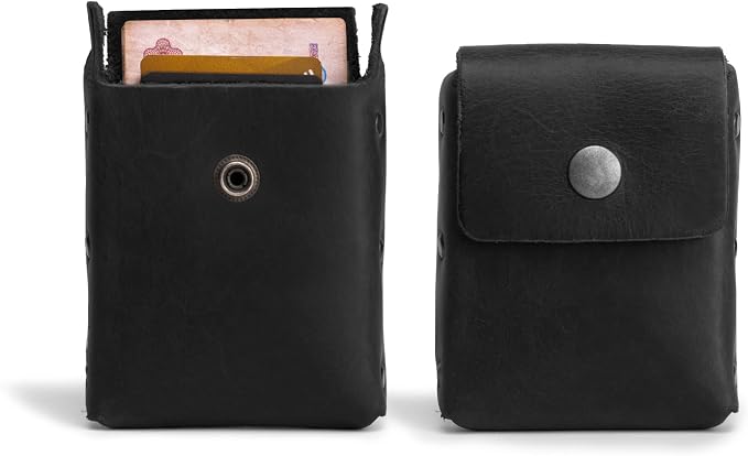 Hide & Drink, Waist Wallet, Holds Up to 20 Cards, Folded Bills & Coins, Charging Cables, Full Grain Leather, Handmade (Charcoal Black) - Image 2