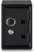 Younion Mini Money Safe and Cash Lock Box, 4.6"x 4.2"x 6.9" Black by Younion