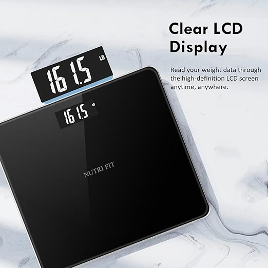 Digital Bathroom Scale for Body Weight 0.1lb with 2 AAA Batteries | 0.1lb Precision, 330lb Capacity, Backlit LCD Screen, Bath Scale for Accurate Weight Watching, Elderly Safe Home Use, Black - Image 4