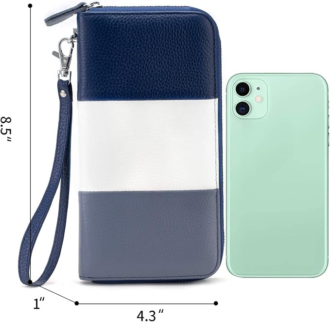 Moflycom Womens Wallet RFID Blocking Genuine Leather Multi Credit Card Large Capacity Zip Around Clutch Travel Purse Wristlet - Image 6