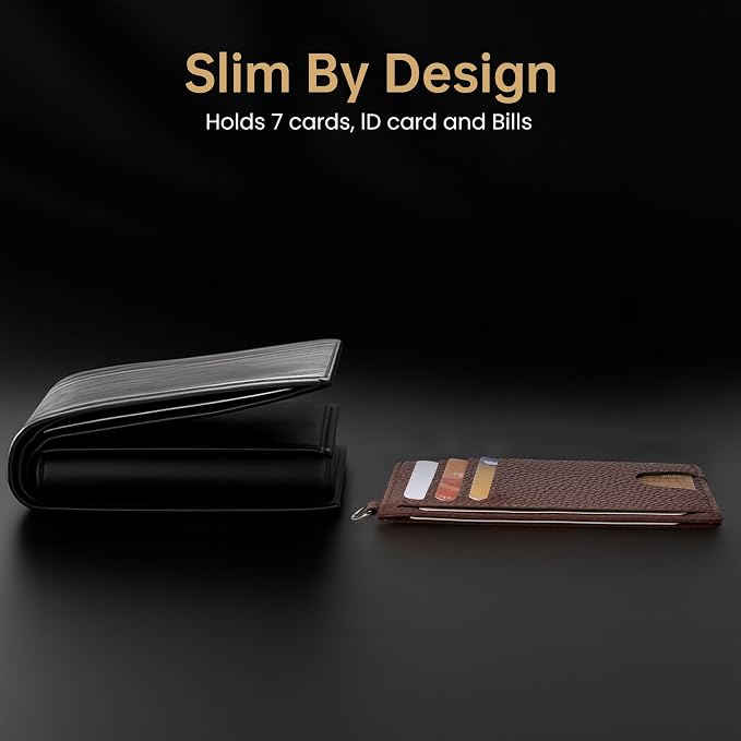 Mayski Slim Wallet, Credit Card Holder for Women, Minimalist Front Pocket RFID Blocking Card Cases, Small Wallet Women Men(Lichee Coffee) - Image 9