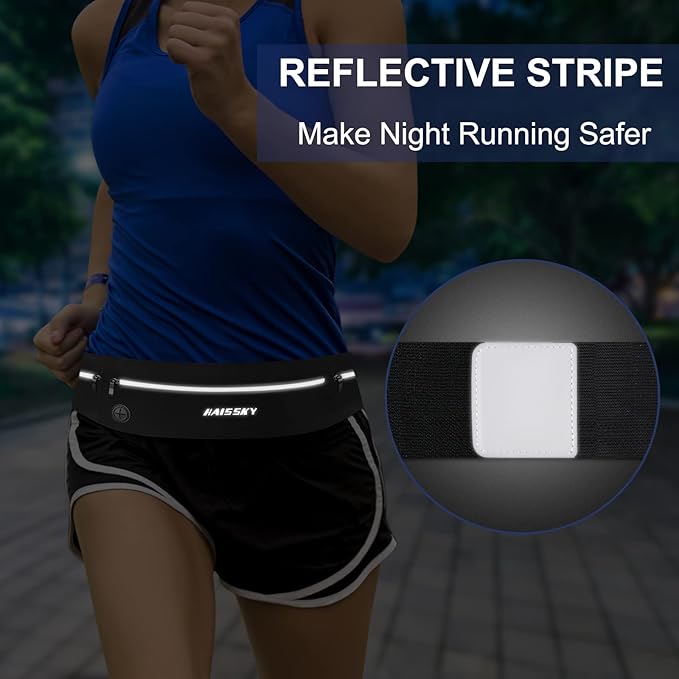 Running Belt Fanny Pack for Men Women - 3 Pocket Waist Pack | Slim，Breathable, Running Phone Holder Fits Up to 6.9" Phones - Runner Marathon Jogging Race Belt Workout Exercise Fitness - Image 6