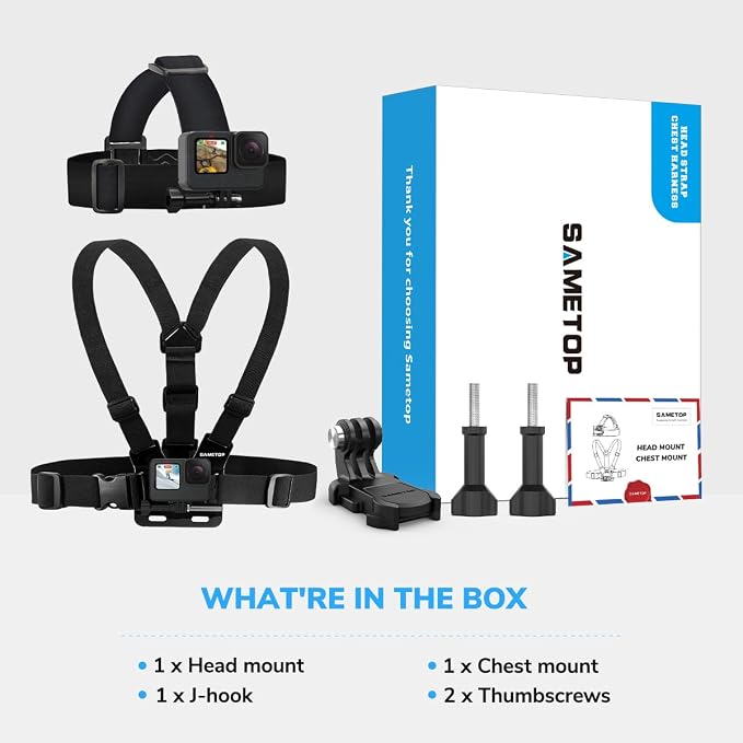 Head Strap Mount Chest Harness Mount Chesty Kit for GoPro | for Go Pro Hero 13 12 11 10 9 8 7 6 5 4 Session Max Mission DJI Osmo Action Cameras - Image 4