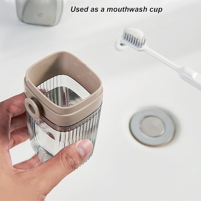 Toothbrush Travel Case Portable Clear Grey Toothbrush Holders with Cover, Leakproof Toothbrush & Toothpaste Holder for Traveling School Camping Business Trip Bathroom - Image 6