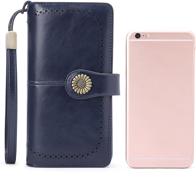 SENDEFN Wallets for Women Leather Credit Card Holder with RFID Blocking Large Capacity Wristlet | with RFID Blocking - Image 5