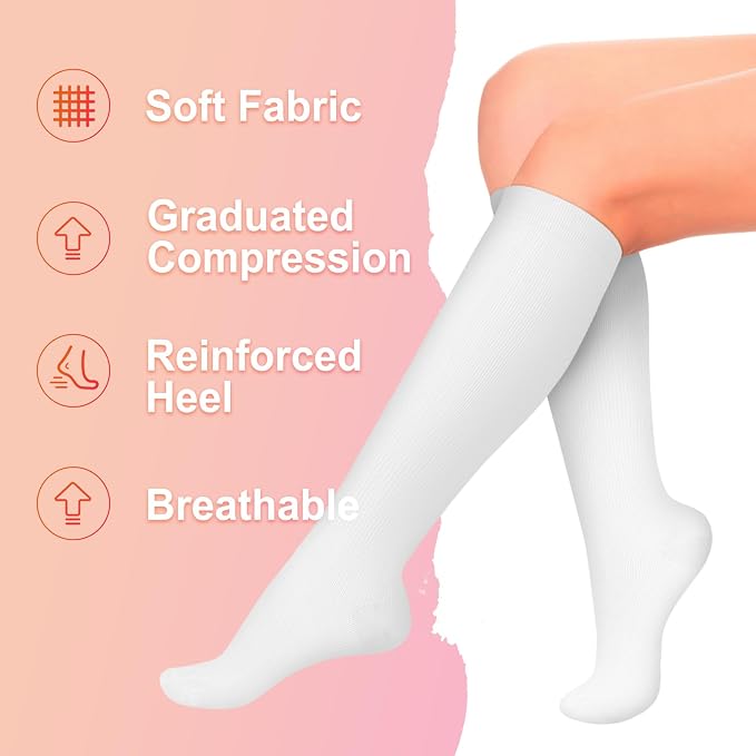 4 Pairs Compression Socks for Women Circulation-Best Support for Nurses,Running,Athletic,Travel - Image 5