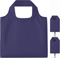 2 Pack Large Foldable Shopping Bag, Reusable Grocery Bag, Navy Blue | Waterproof Nylon, 35 Pounds Weight Capacity, Pocket Size Carrier by Unknown