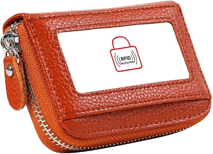 Women's RFID Blocking 12 Slots Credit Card Holder Leather Accordion Wallet by Cynure