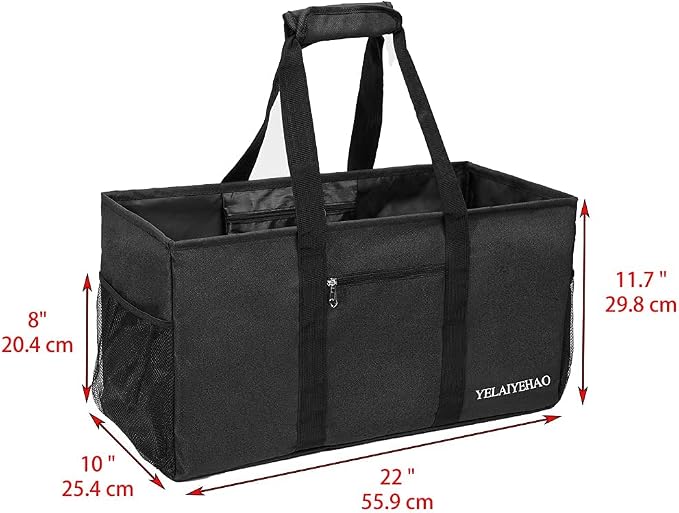 YELAIYEHAO Large Utility Tote Bag, Foldable Collapsible Tote for Storage Pool BeachShopping picnic laundry gym and Luggage - Image 2