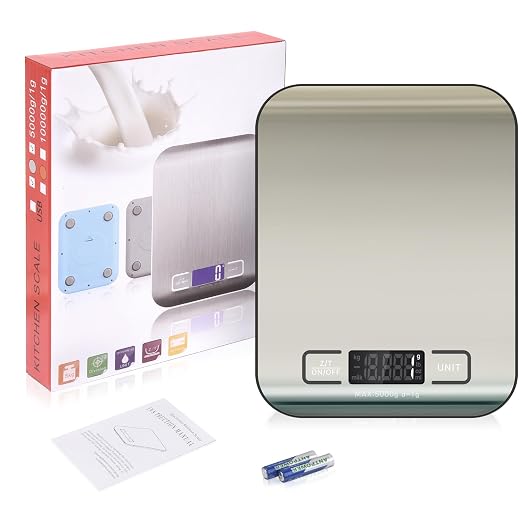 Digital Shipping Scale,Stainless Steel Panel, Accurate Portable Postal Scale for Packages, Small Business,Kitchen, Food, Handmade, Liquids, and Boutique (Stainless Steel Battery (5kg/1g)) - Image 7