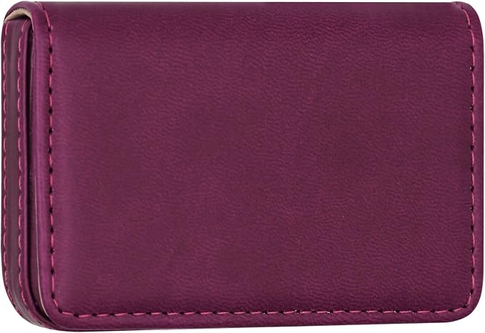 RFID Blocking Wallet - Minimalist Leather Business Credit Card Holder (PW-Wine Red) by AI-DEE