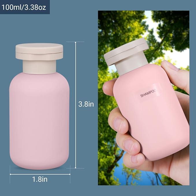 Travel Shampoo Bottle, Empty Plastic Squeeze Bottles 3.4oz with Flip Cap, Lotion Container for Toiletries - Image 6