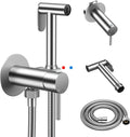 Arofa Built-in Hot and Cold Bidet Sprayer for Toilet, Hands-Free Control | Wall-Mounted Design, Dual Control Modes, Leak-Free Bidet Hose, Feminine/Baby/Pet Wash, Cloth Clean & Rinse, Stainless Steel by AROFA