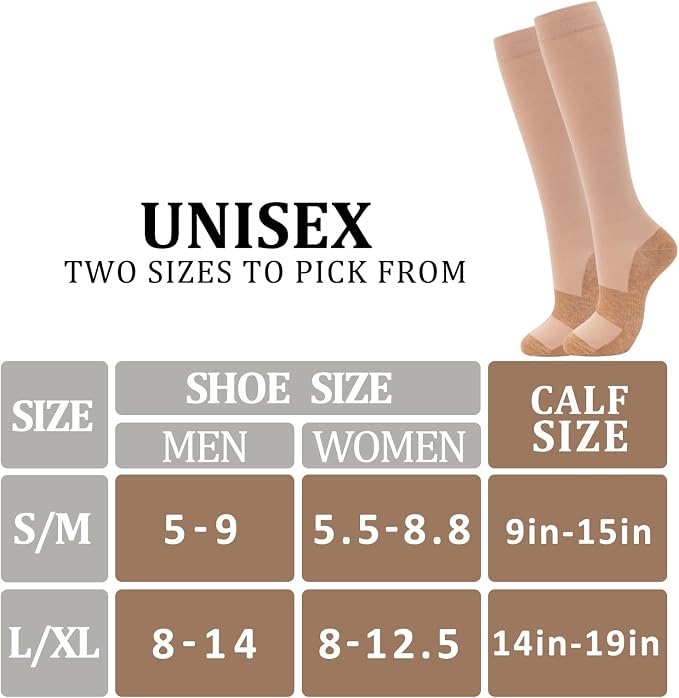 fenglaoda 6 Pairs Compression Socks for Women & Men Knee High Cute Circulation Socks for Nurse Pregnant Travel Athletic - Image 2