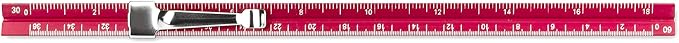 Alumicolor Aluminum Engineer Pocket Scale With Clip, 6IN, Red - Image 4