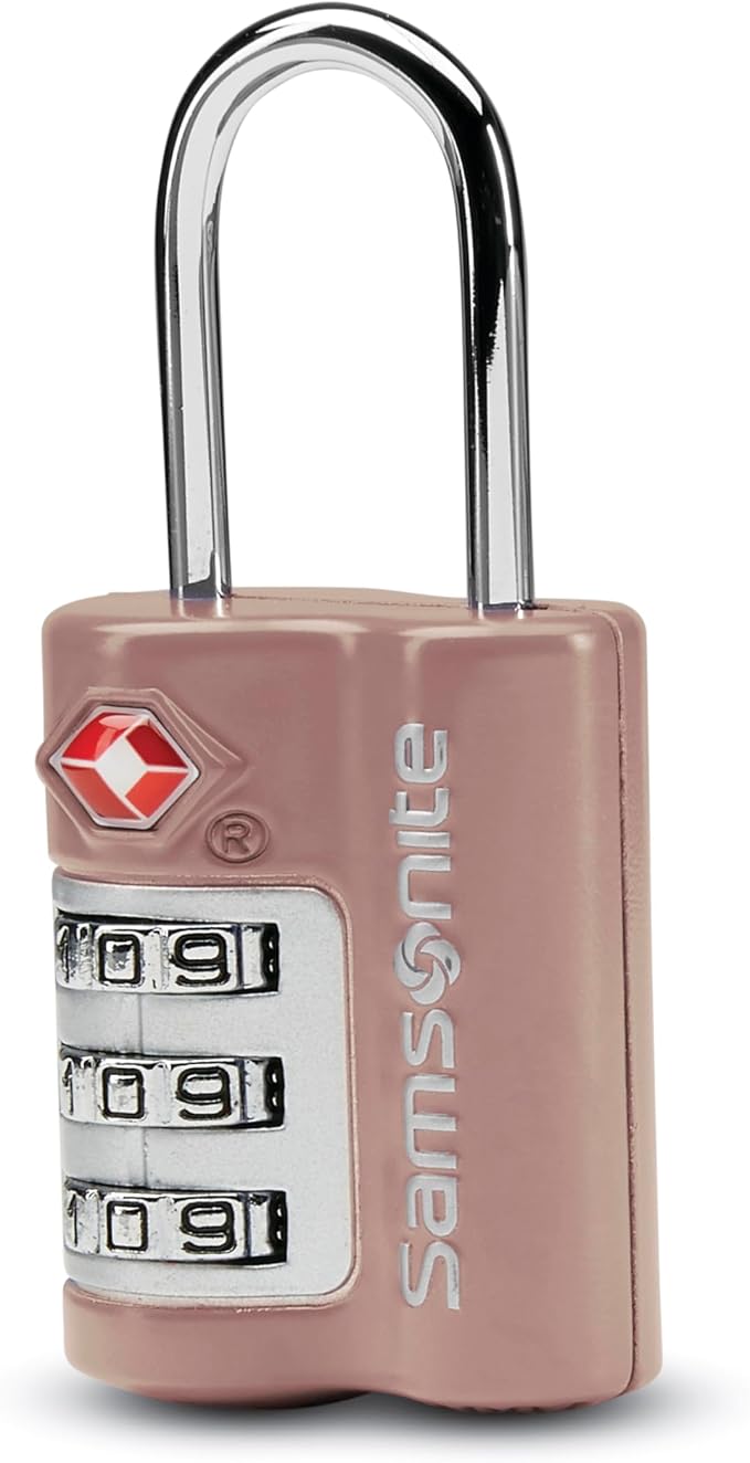 Samsonite 3-Dial Combination Lock, TSA Approved Travel Lock, Dusty Rose by Samsonite