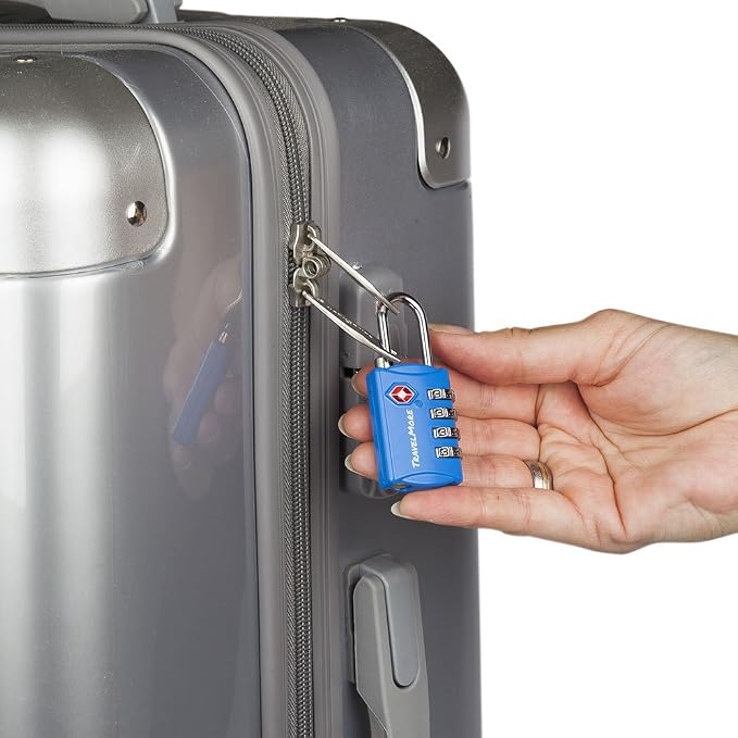 Luggage Locks TSA Approved, 4-Digit Travel Combination Locks | TSA Accepted, Easy to Use, Compact, Lightweight, Durable, Zinc Alloy Body, for Suitcases, Backpacks, Zippers, 3-Pack, Blue - Image 7