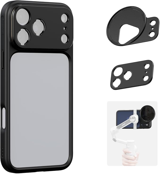 SmallRig FilMov Bumper Phone Case for iPhone 17 Pro, Hollow Back Design with Lens Backplate, 67mm Filter Adapter Compatible with Phone Gimbal Stabilizers, for DJI for Insta360, Black - 5790 by SmallRig