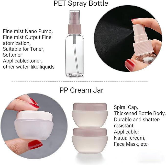 11pcs Travel Bottles for Toiletries, TSA Approved Travel Size Toiletries Containers Kit, Leak Proof Squeezable Travel Toiletry Liquid Bottles, Refillable Containers for Shampoo Conditioner Lotion - Image 5