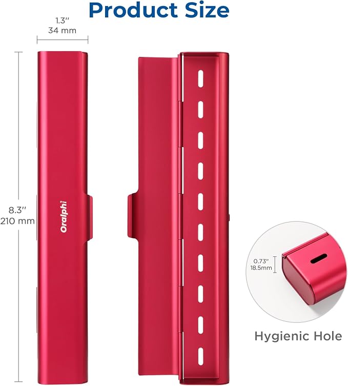 Aluminum Toothbrush Travel Case, Portable Travel Toothbrush Holder, Durable Manual Toothbrush Box Container for Traveling, Bathroom, Camping, Business Trip-Red - Image 5