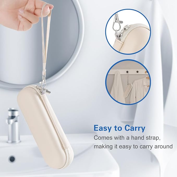 ProCase Toothbrush Travel Case for Oral-B & Sonicare -Beige | Fits Oral-B Pro/IO Series & Sonicare, Hard EVA Cover, Storage Bag Holder with Mesh Pocket - Image 6