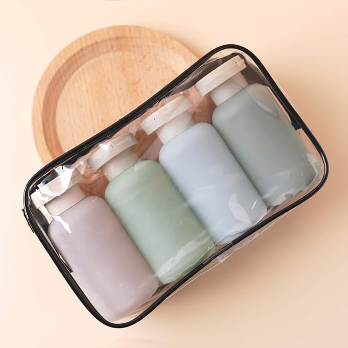 Travel Shampoo Bottles for Toiletries, Leak Proof Travel Size Toiletries Bottle Containers for Shampoo and Conditioner, Reusable Squeeze Bottles, Essentials Accessories (Forest Series, 3.4oz, 4Pcs) - Image 3