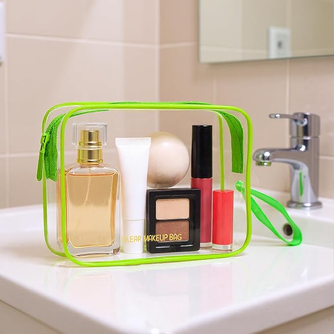 Icramsy Clear Makeup Bag,2 Pack TSA Approved Toiletry Bag for Women & Men | Portable Handheld Design, Waterproof, Airport Airline Compliant, Clear Toiletry Cosmetic Bag - Image 7