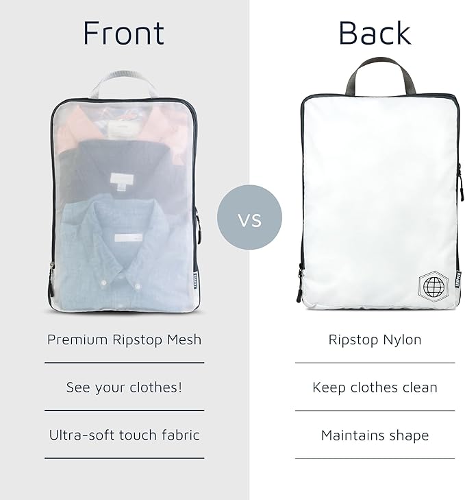 TRIPPED Travel Gear Large Compression Packing Cubes with Mesh 6-Piece Set | See-Through Mesh Organizers Maximize Space While Keeping Clothes and Travel Gear Organized and Easy to Find - Image 4