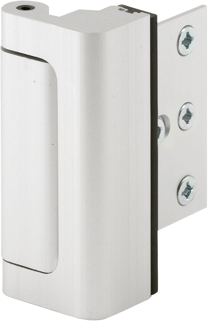 Prime-Line U 10827 Door Reinforcement Lock – Add Extra, High Security to your Home and Prevent Unauthorized Entry – 3 In. Stop, Aluminum Construction, Satin Nickel (Single Pack) | 3 In. Stop, Solid Brass, Satin Nickel, High Security by Prime-Line