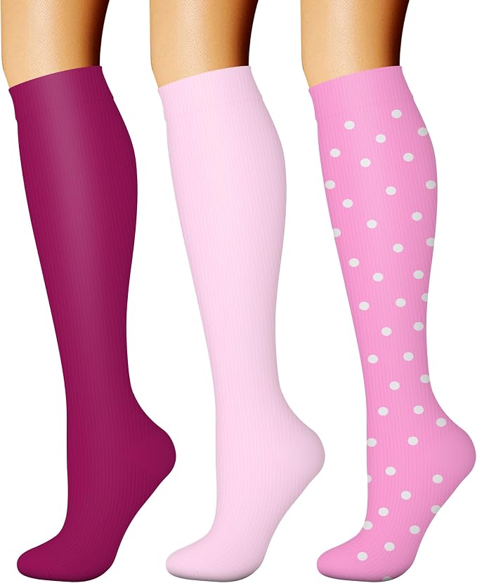 CHARMKING Compression Socks for Women & Men Circulation (3 Pairs) 15-20 mmHg is Best Support for Athletic Running Cycling by CHARMKING