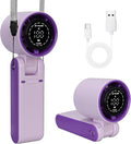 3 IN 1 Portable Handheld Mini Fan, Compact Personal Cooling, 100Speeds, Rechargeable, Quiet Operation, USB-C, for Travel, Office, Outdoor (Purple) by Unknown
