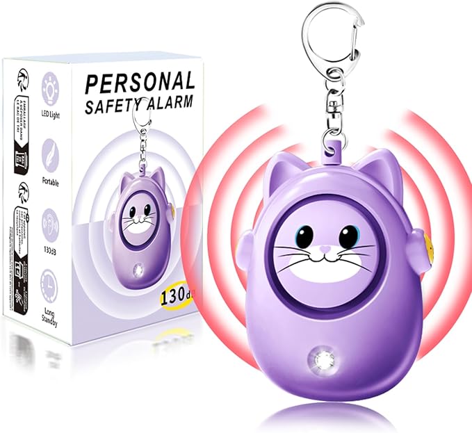 Personal Alarm Keychain for Women with LED Light, Safe Sound 130dB Loud Siren, Cute Emergency Self-Defense Safety Alarm , Security Siren for Children, by SRTKBEU