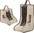 Travel Shoe Bags Tall/Short Boots Storage Bags Dust-proof Shoe Storage Organizer Shoe Pouch with Zipper for Travel and Daily (1 pack tall beige and 1 pack short beige) by Unknown
