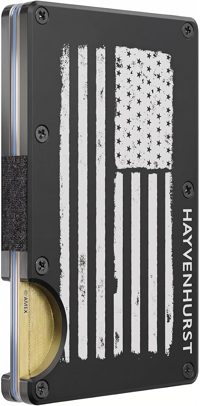 Wallet for Men - Slim RFID Blocking Metal Wallet with Money Clip, Minimalist Front Pocket Credit Card Holder, Small Mens Wallet by HAYVENHURST