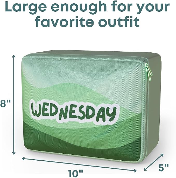 Packing Cubes for Kids & Baby Days of the Week 7 Set Daily Outfit Suitcase Organizers for Boys and Girls Summer Camp, Cruise, and Family Vacation (Large) - Image 3