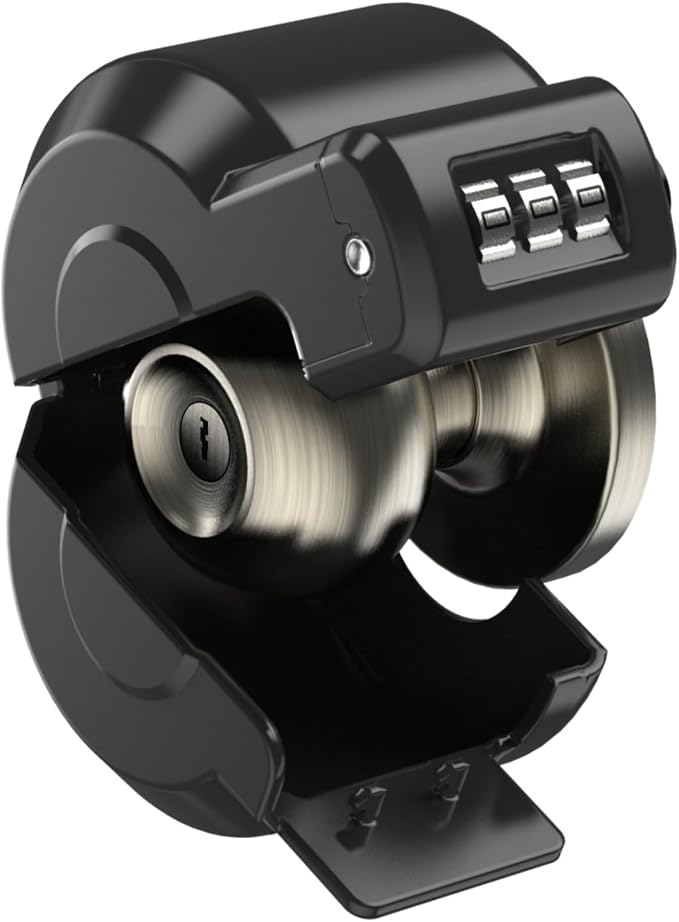 PUGED Door Knob Lockout Device Cover to Disable Doorknob/Faucet/Water Valve Hose Lock Door Handle Temporary Lock for Bedroom Door from Outside Handle Without Drilling (2, Black) - Image 6