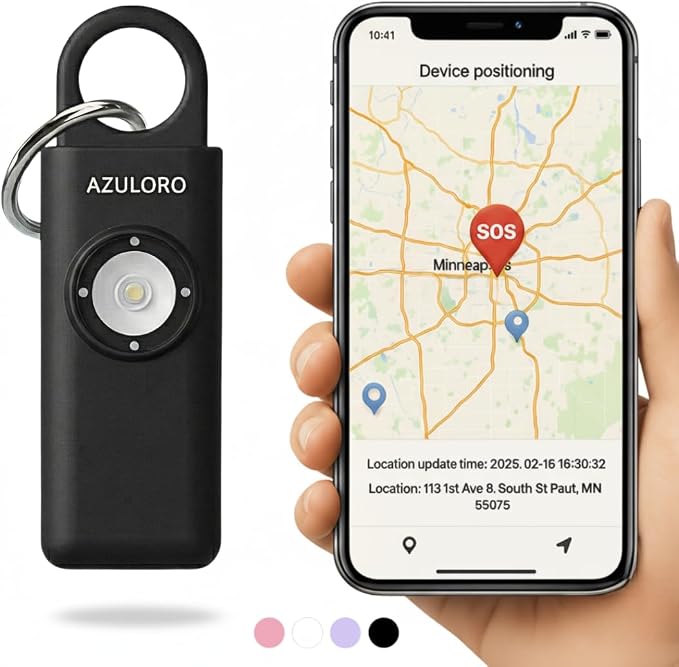 Personal Alarms for Women Loudest – Safety Keychain Self Defense – Personal Alarm Siren with SOS & Emergency Call – Keychain Alarm for Women – Gifts for Teenage Girls – Protection for Girls (Black) by Unknown