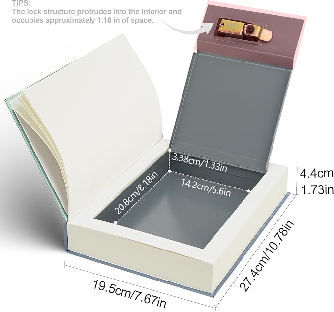 Decorative Book Safe with Combination Lock, Realistic Paper Page Design Hidden Storage Box, Secret Diversion Safe for Cash, Phone, Passport, and Valuables – for Home Office Bookshelf - Wander Notes - Image 4