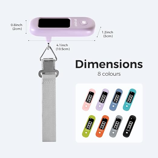 pack all Digital Luggage Scale for Travel, 110Lbs Capacity, 0.1Lb Precision | Handheld, Backlit LCD Display, Lb/Kg/Oz Conversion, Tare Function, Battery Included, Purple - Image 8