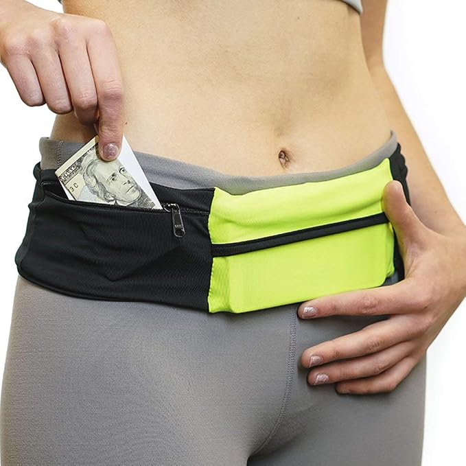 3 Pocket Adjustable Running Belt Waist Pack, Fanny Pack For Working Out With Sweat Resistant Backing, Holds All iPhone Models - Image 8