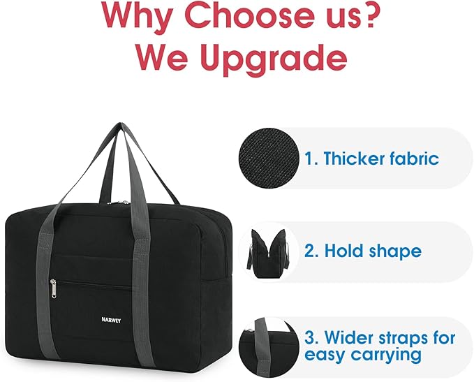For Spirit Airlines Personal Item Bag Foldable Travel Duffel Bag Tote Carry on Luggage Duffle Overnight for Women and Men - Image 4