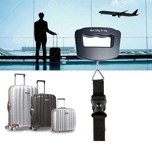 Handheld Digital Luggage Scale with Grip for Travel Portable Electronic Weighing Suitcase and Bag 110Lb/50kg Black - Image 2