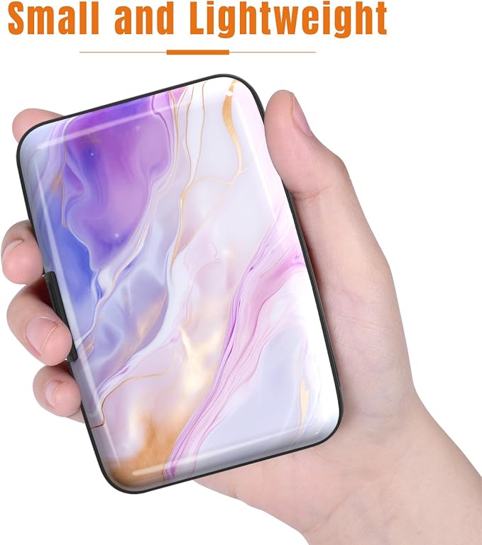 Rimilak Aluminuml Credit Card Holder,Flow Mable | Mini Credit Card Wallet RFID Blocking Slim Metal Hard Case for Women Men - Image 3