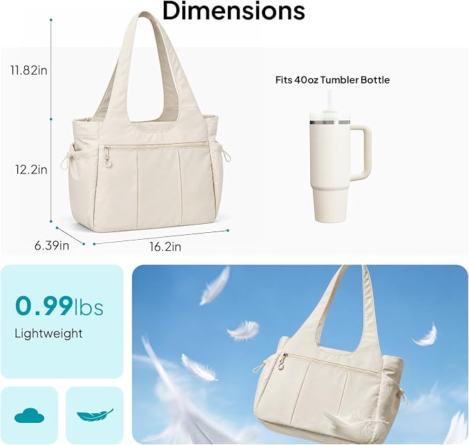 TOPEAST Foldable Tote Bag for Women with Yoga Mat Holder,Travel Tote Bag with Water Bottle Pocket,Lightweight Workout Gym Bag - Image 5