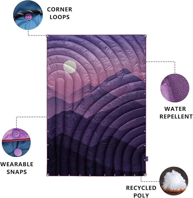 Camping Blanket,Puffy Printed Camping Blanket Lightweight Packable Outdoor Blanket for Camping,Traveling, Stadium, Hiking, Picnics - Image 4