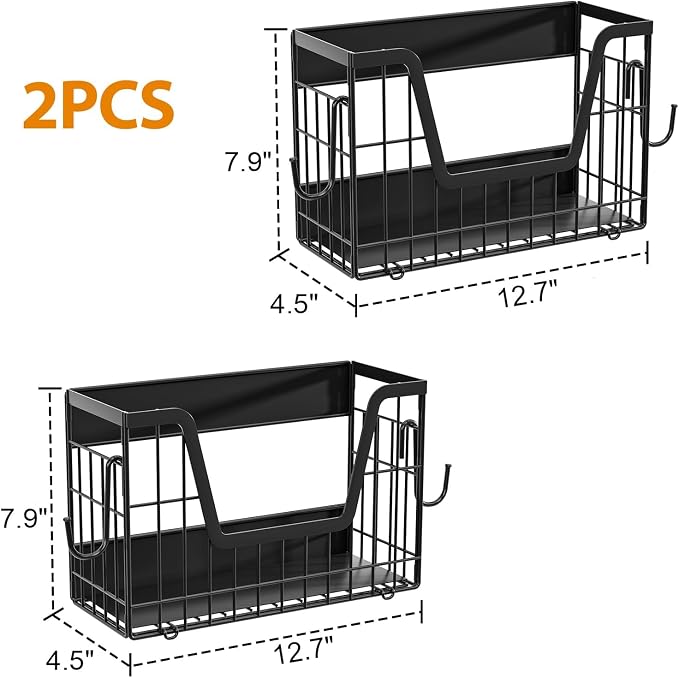 Magnetic Basket for Refrigerator Door,Magnetic Fridge Shelf Storage - 2pc | Versatile Produce & Vegetable Storage Container,Pantry Organizer & Holder,Large Capacity Basket for Kitchen,Cabinet,Pantry - Image 9
