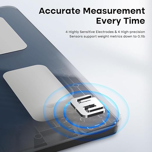 GE Smart Scale for Body Composition, Weight, BMI, 500lb, Large 11.8-Inch | Body Fat Scale with Muscle Mass, Digital Bathroom Weighing Health Monitor, FSA Eligible HSA, Bluetooth App Sync, Dark Blue - Image 6