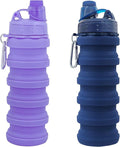 Collapsible Water Bottles Travel water bottle Sports Portable Sport Water Bottle Reusable Water Bottles comes with mountaineering Buckle 500ml silicone Water-proof camping water bottle by YCTMALL