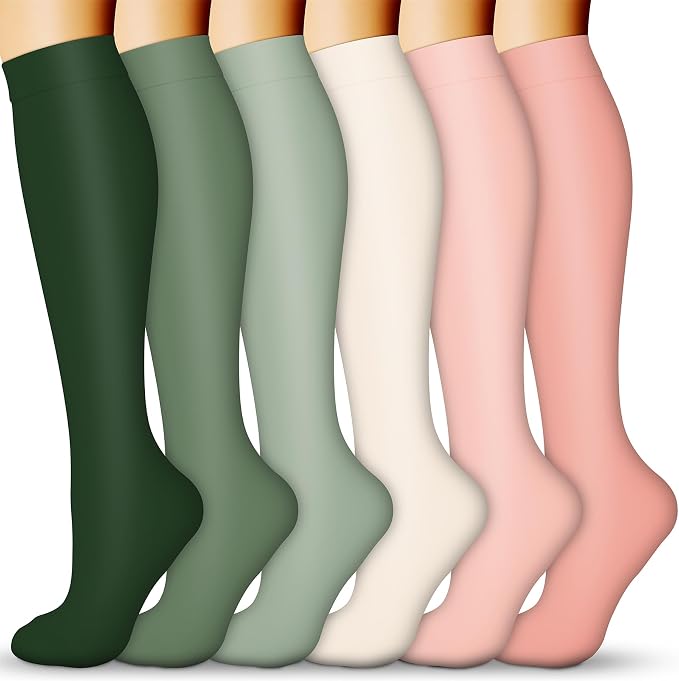QUXIANG Compression Socks for Women & Men 15-20 mmHg, Best for Medical, Nursing, Running, Athletic, Varicose Veins, Travel by QUXIANG