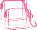 Icramsy Clear Makeup Bag,2 Pack TSA Approved Toiletry Bag for Women & Men | Portable Handheld Design, Waterproof, Airport Airline Compliant, Clear Toiletry Cosmetic Bag by Icramsy